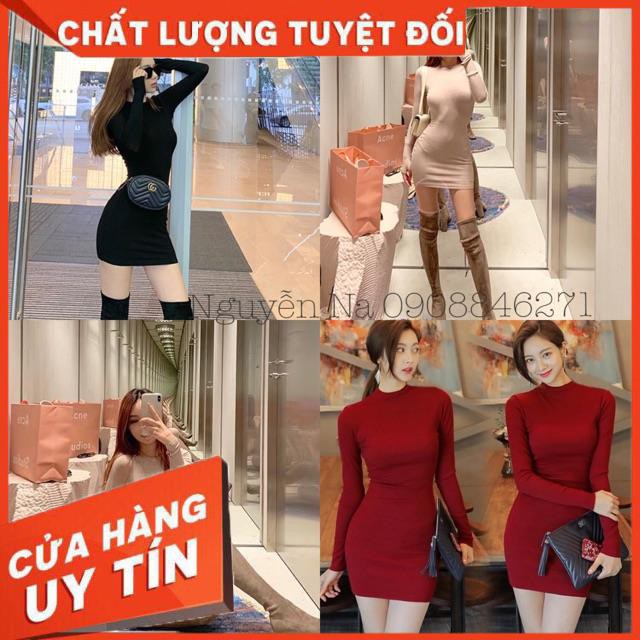 VÁY ĐẦM THUN BODY TAY DÀI CHẤT ĐẸP XUẤT SẮC- hình thật chính chủ