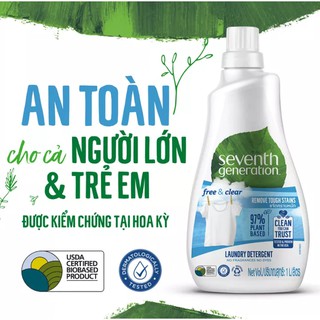 Nước Giặt Gốc Thực Vật Seventh Generation Free & Clear Không Mùi chai 1L