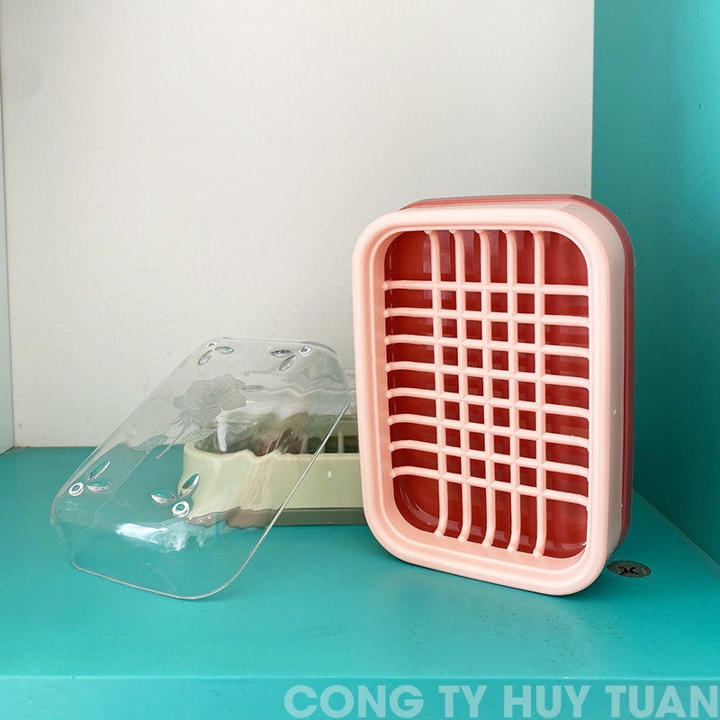 Khay đựng xà phòng tắm có nắp đậy chính hãng Việt Nhật 6773 (XPN02)