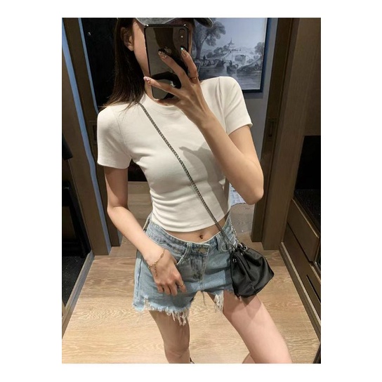 Áo Thun Croptop chất dày dặn thoáng mát ôm body hàng loại 1 quảng châu-1111