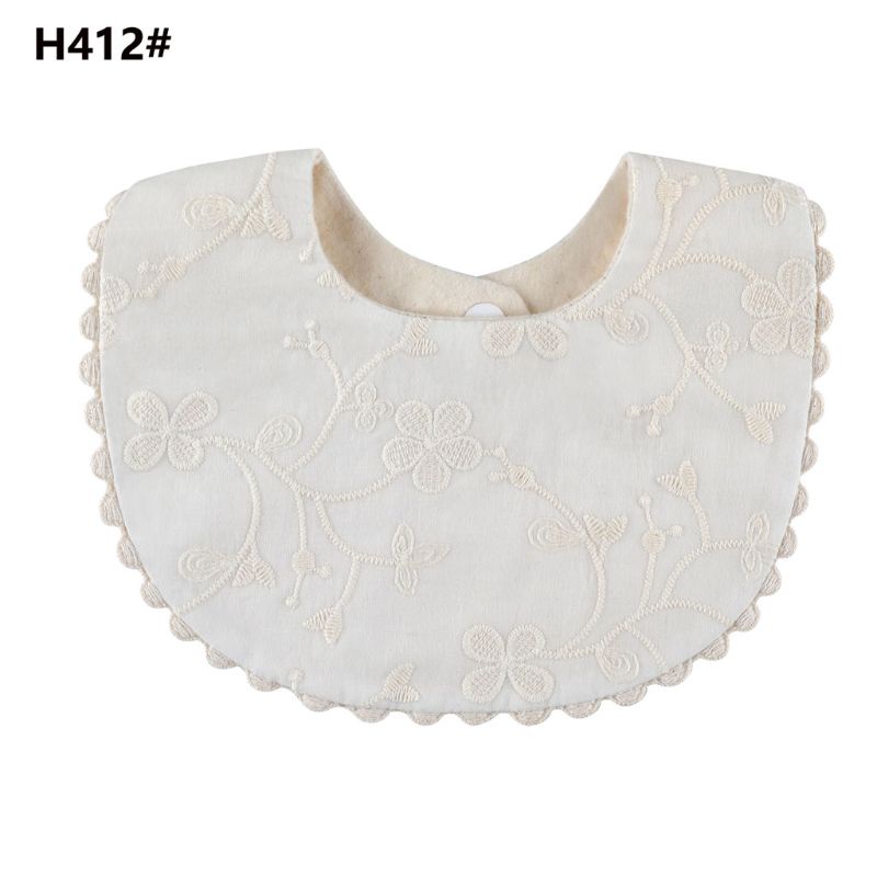 Yếm Ăn Cotton Thêu Hoa Phong Cách Boho Cho Bé
