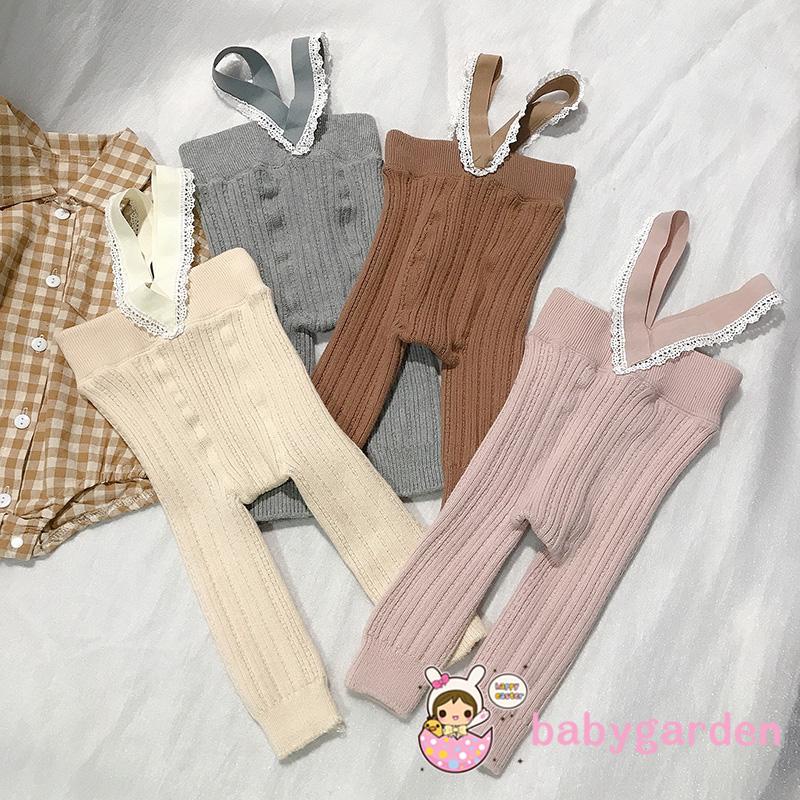 Quần Tất Dệt Kim Phối Ren Mềm Co Giãn Dành Cho Bé Gái 0-4 Tuổi