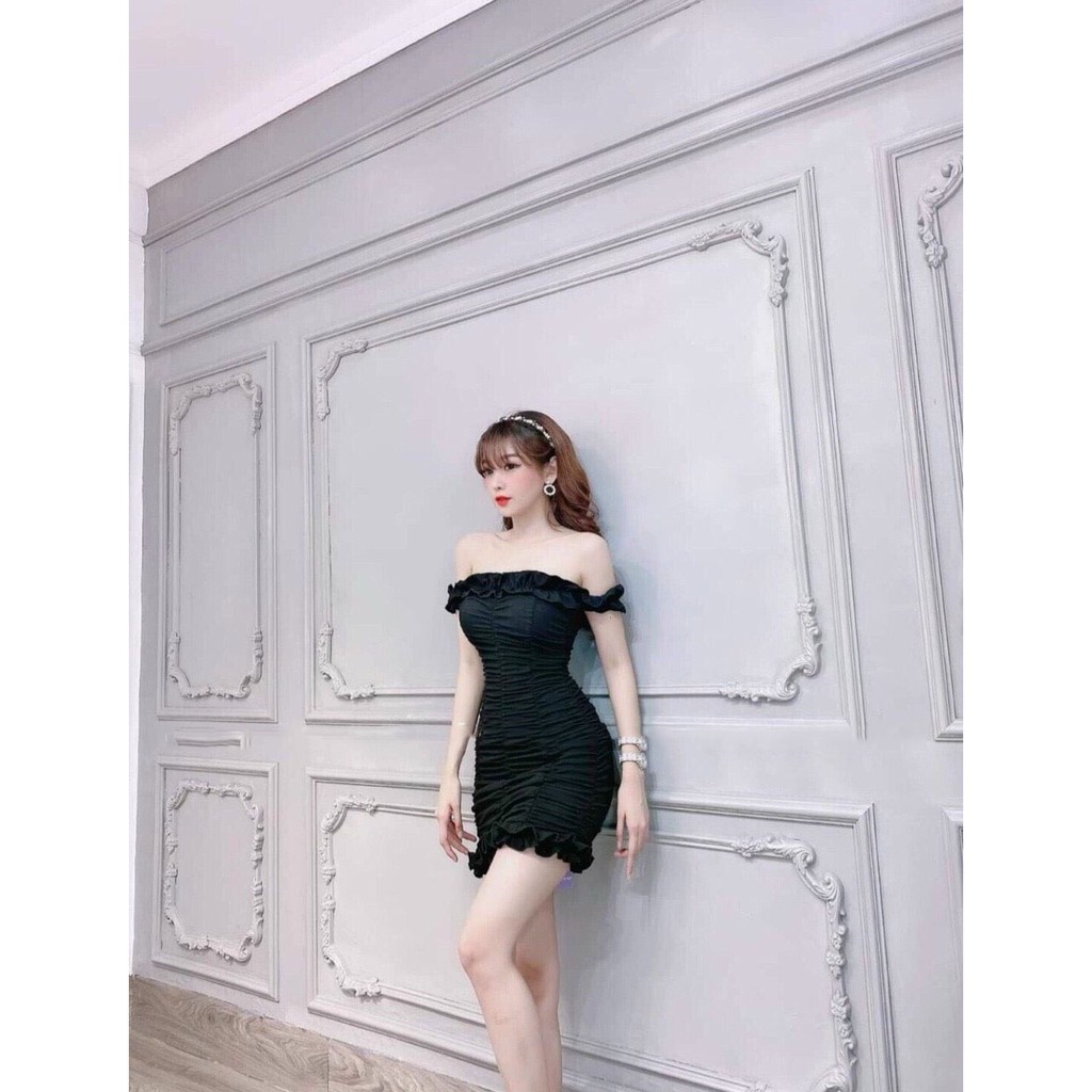 ĐẦM NỮ TRỄ VAI NHÚN 2 THÂN CÁ TÍNH (CÓ MÚT NGỰC) THỜI TRANG NỮ ARAVA NT65 | BigBuy360 - bigbuy360.vn