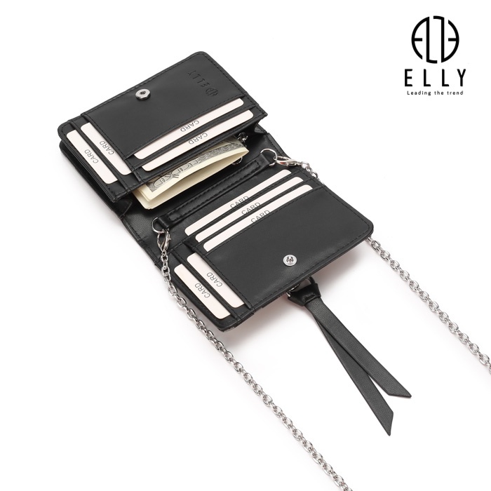 Ví da nữ thời trang ELLY đen, trắng, nâu , phong cách trẻ trung hiện đại bảo hành 3 tháng. Mã EVH87