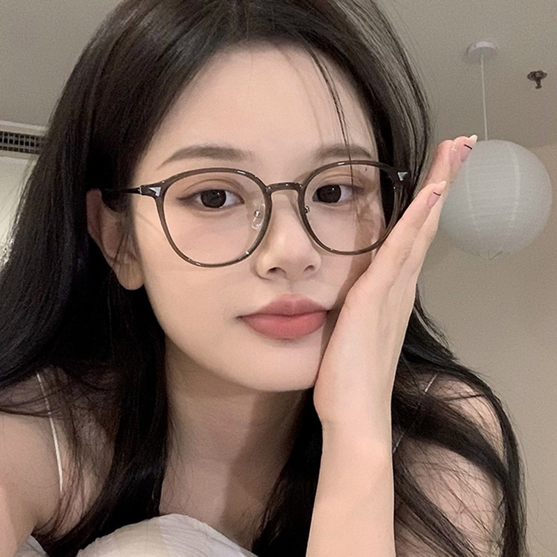 Mắt Kính Gọng Oval Trong Suốt Siêu Nhẹ Chống Ánh Sáng Xanh Thời Trang