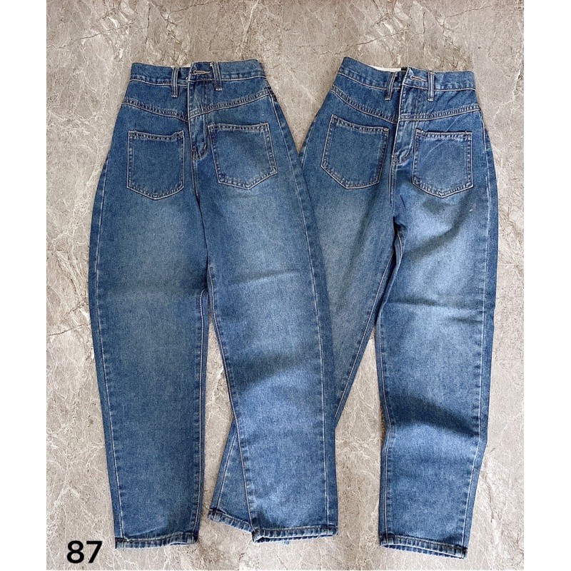 Quần baggy jean nữ MS87 ✈️FREESHIP✈️ quần baggy jean nữ lưng cao size đại túi kiểu hàng VNXK thời trang bigsize 2Kjean