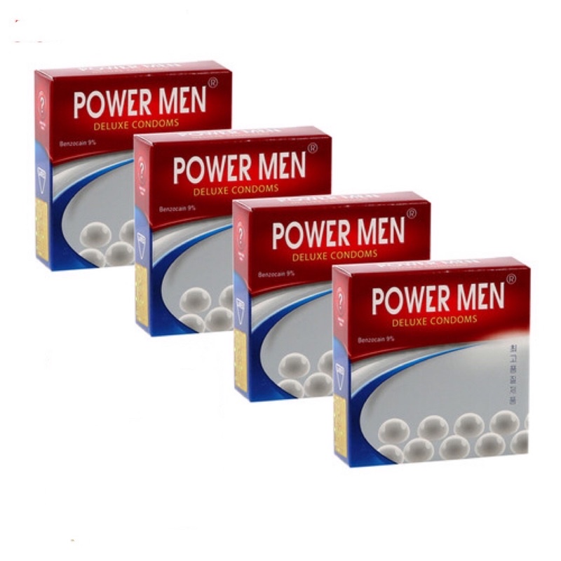 Bao cao su POWER MEN ngọc trai gân gai hộp 3 cái