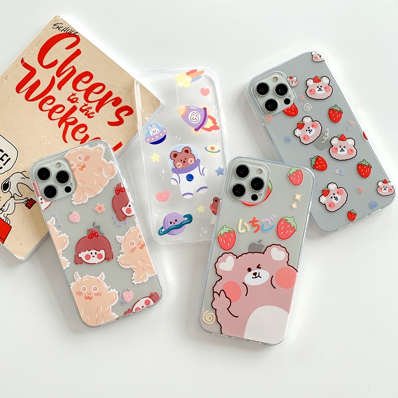 Ốp lưng Tpu chống sốc in hình gấu dễ thương cho Samsung Galaxy Note 2/Note 3/Note 4/Note 5/Note 8/Note 9