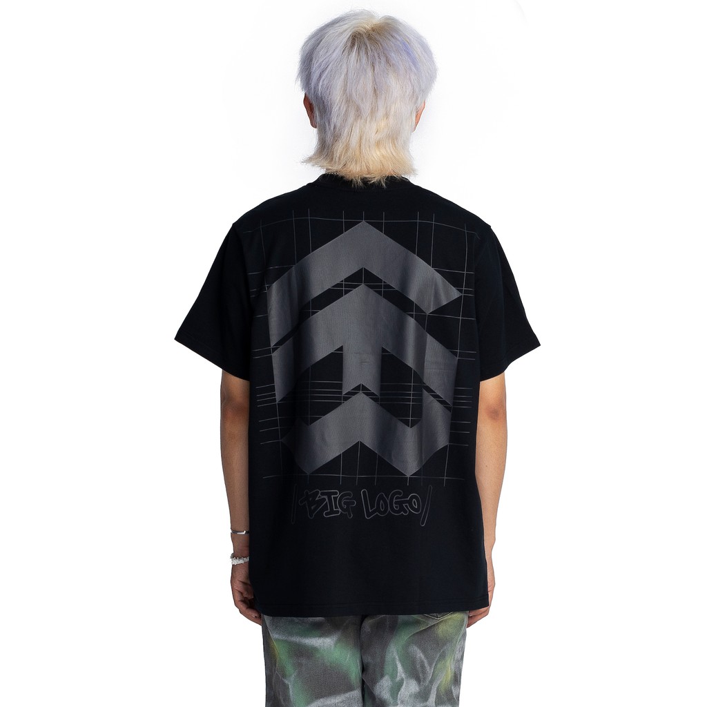 Áo thun 5THEWAY Màu Đen cổ tròn với thiết kế public icon Big Logo Square Tee