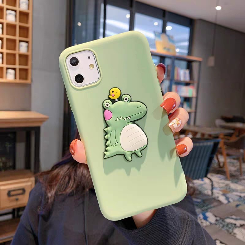 Ốp lưng iPhone 12 11 Pro X XR XS Max 8 7 6 6S Plus SE 2020 Solid color Cute Animals Soft TPU Case