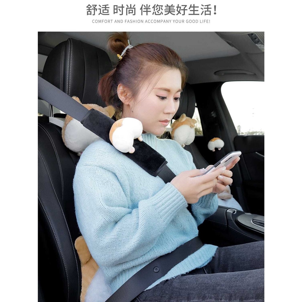 Gối Tựa Đầu Hình Chú Chó Corgi Hoạt Hình Đáng Yêu Tiện Lợi Dễ Sử Dụng Cho Ô Tô