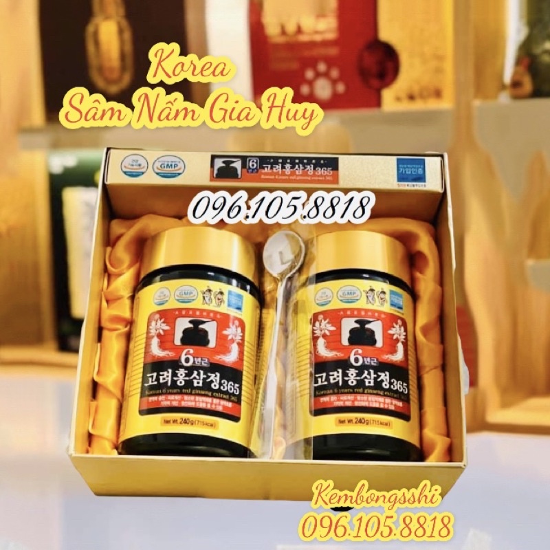 Cao Hồng Sâm 365 CAO CẤP Hàn Quốc, Hộp 2 lọ 240ml