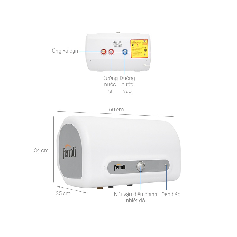 Bình nước nóng Italia QQ ME ( 15L - 20L - 30L - 50L)