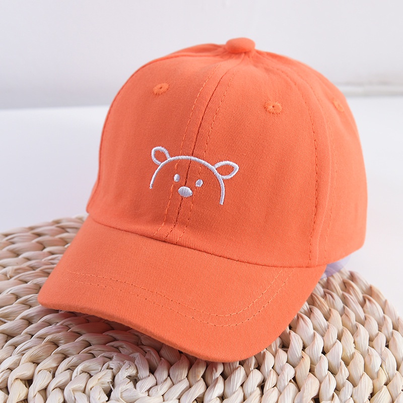 Mũ lưỡi trai cho bé chất vải xịn thêu hình gấu phong cách hàn quốc cho bé trai bé gái 1 đến 4 tuổi