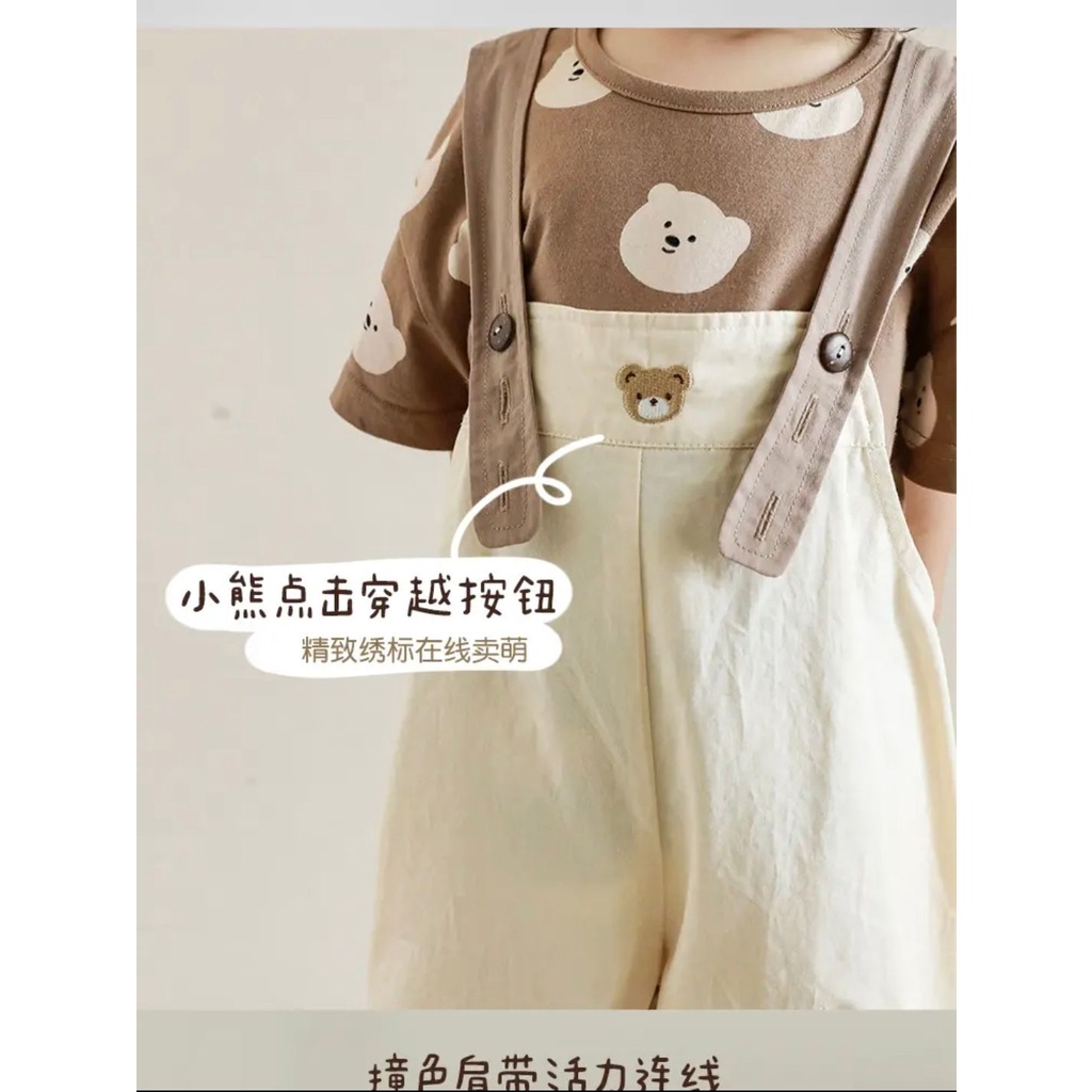 [Babycat] Hàng Có Sẵn Bán Chạy Bộ Áo Liền Quần Dáng Rộng Phong Cách Nhật Bản Hàn Quốc Thời Trang Mùa Hè Kiểu Mới Dành Cho Bé Trai Bé Gái