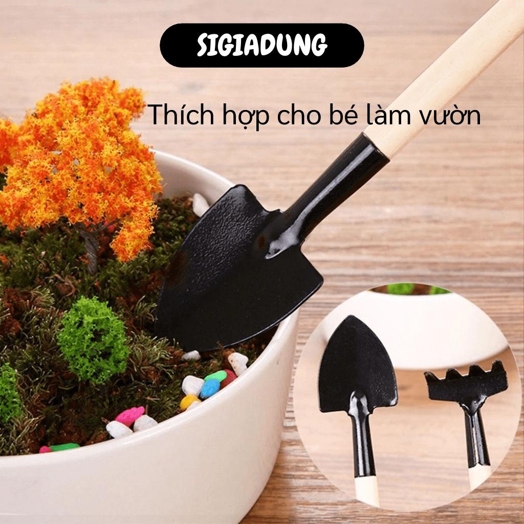 [SGD] Dụng Cụ Làm Vườn - Bộ 3 Cuộc, Xẻng, Cào Đất Mini Trồng Cây Cảnh, Trồng Rau 4221