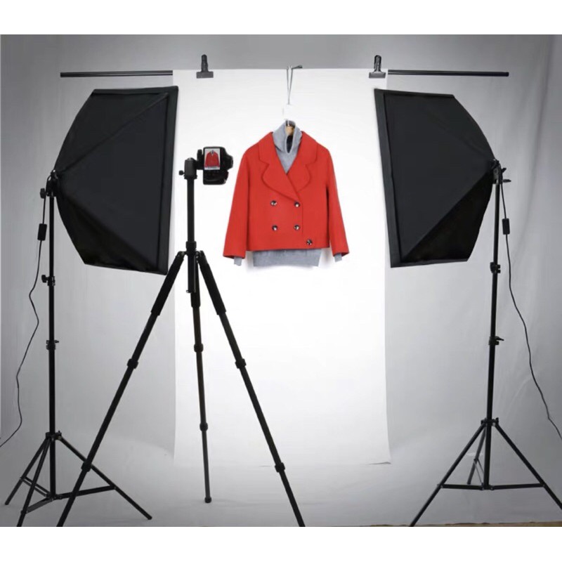 Bộ đèn studio chụp ảnh, quay phim, Livestream chuyên nghiệp, cao 2m softbox 50x70cm