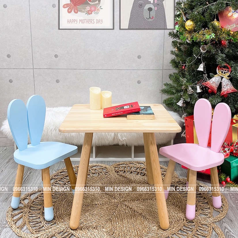 Bàn học cho bé, bàn ăn và chơi đa năng montessori độ tuổi từ 18 tháng đến 12 tuổi_100% gỗ tự nhiên an toàn cho bé!