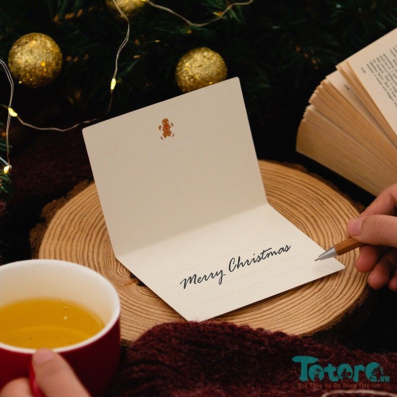 Thiệp kèm phong bì Merry Chirstmas Giáng Sinh Noel Ấm Áp