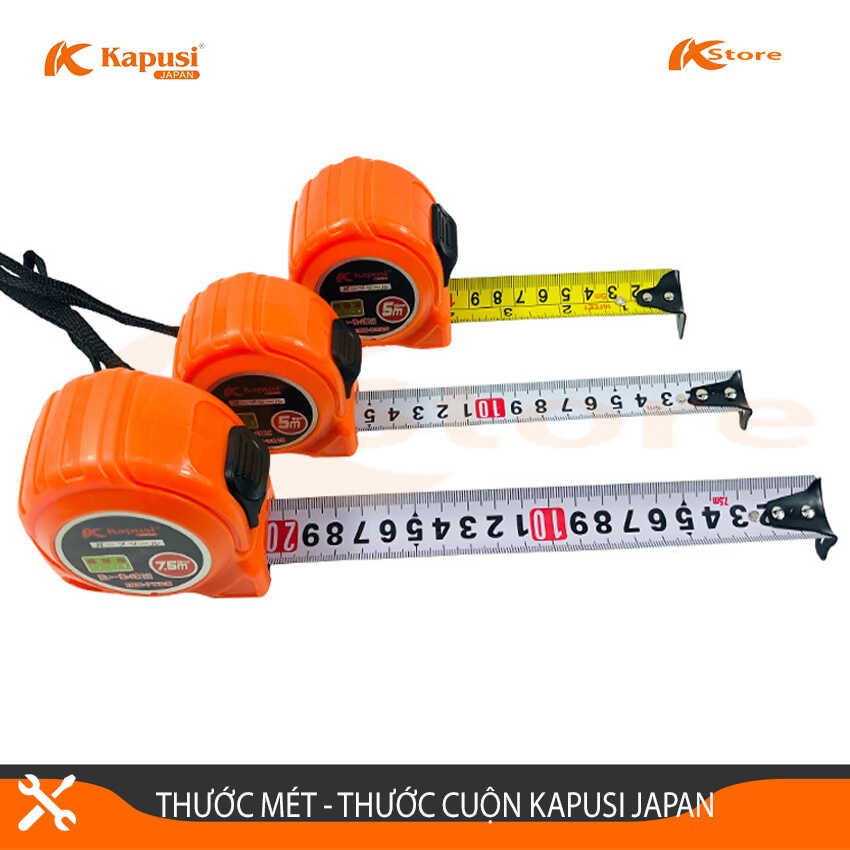 THƯỚC MÉT - THƯỚC CUỘN KAPUSI JAPAN KÍCH THƯỚC 7.5 MÉT, ĐỘ BỀN CAO AN TOÀN KHI SỬ DỤNG, HÀNG CHÍNH HÃNG cao cấp