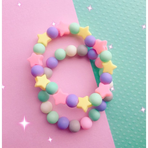 Charm hạt nhựa sao pastel xỏ lỗ 2 đầu màu đẹp A2 /Nguyên liệu làm resin