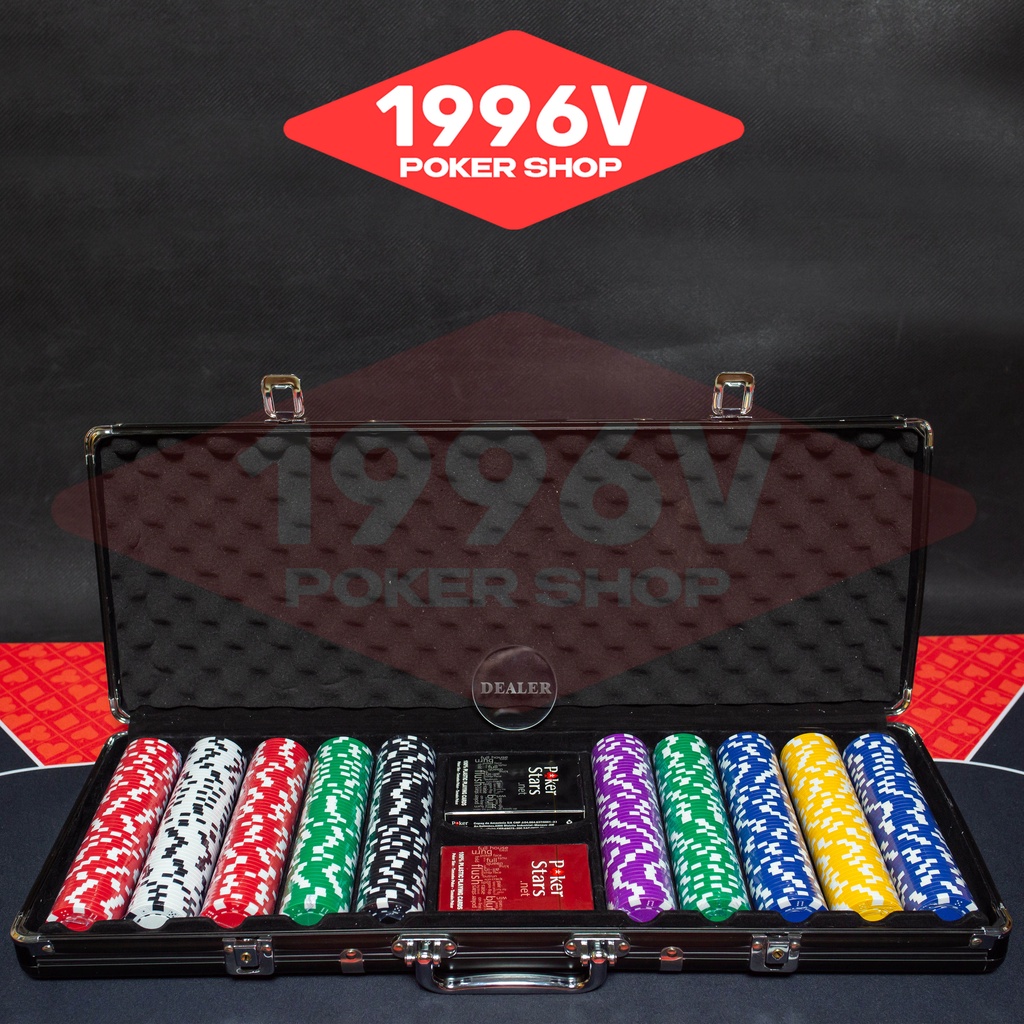 Vali 500 chip Poker không số, phỉnh Dice chip set Pocker ABS đẹp giá rẻ - 1996V Poker Shop