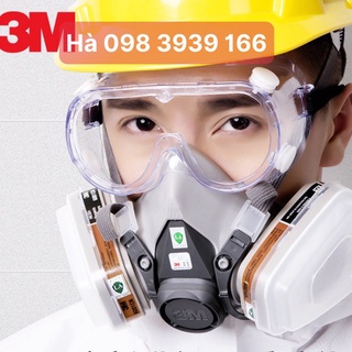Trọn Bộ mặt nạ phòng độc 3M 6200/ 6100 phun thuốc sâu, phòng độc,hoá chất 8 chi tiết TẶNG KÍNH