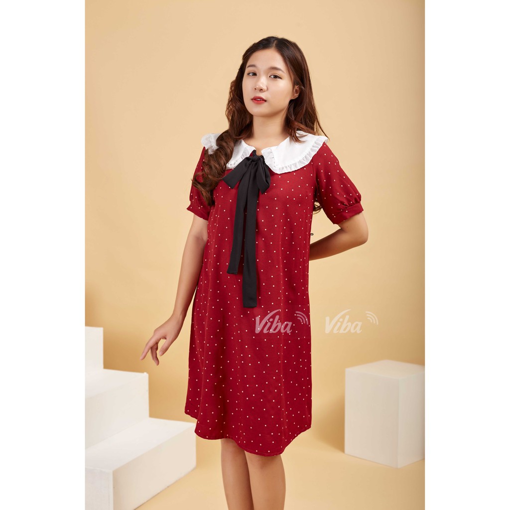 Đầm bầu đẹp  FREESHIP  Giảm 20K Khi Nhập [NHUN20K]  Đầm CHẤM BI ĐỎ suông thiết kế full size