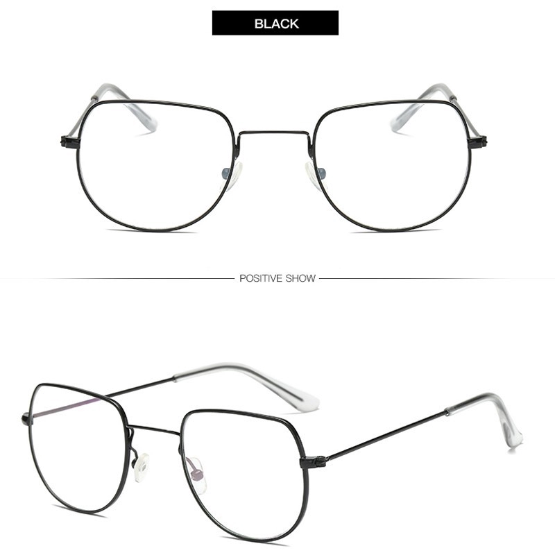 Kính Mắt Gọng Kim Loại Tròn Phong Cách Retro