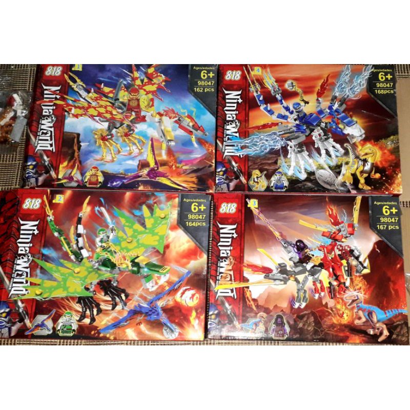 Lắp ráp 1 hộp LegoNinja Rồng đại chiến khủng long 98047 có trên 160 chi tiết