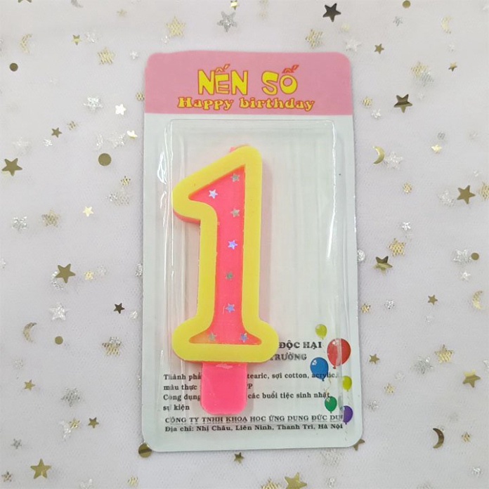 nến sinh nhật [FREESHIP❤️] nến số hồng sao hàng cao cấp