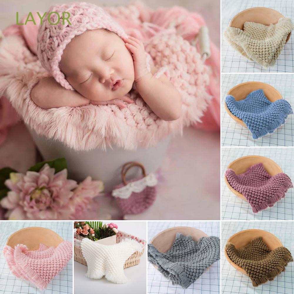 Phụ kiện chăn chụp ảnh dệt kim nhiều tầng cho bé