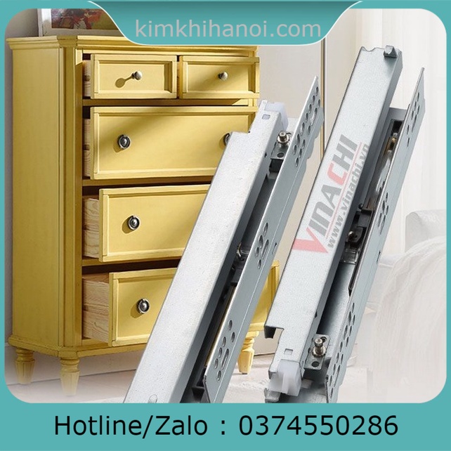 Ray Trượt Giảm Chấn Kiểu 1 - Ray Trượt Ngăn Kéo Chuyên Dùng Cho Tủ Bếp, Tủ Giày... Không Gây Tiếng Ồn - 1 Bộ