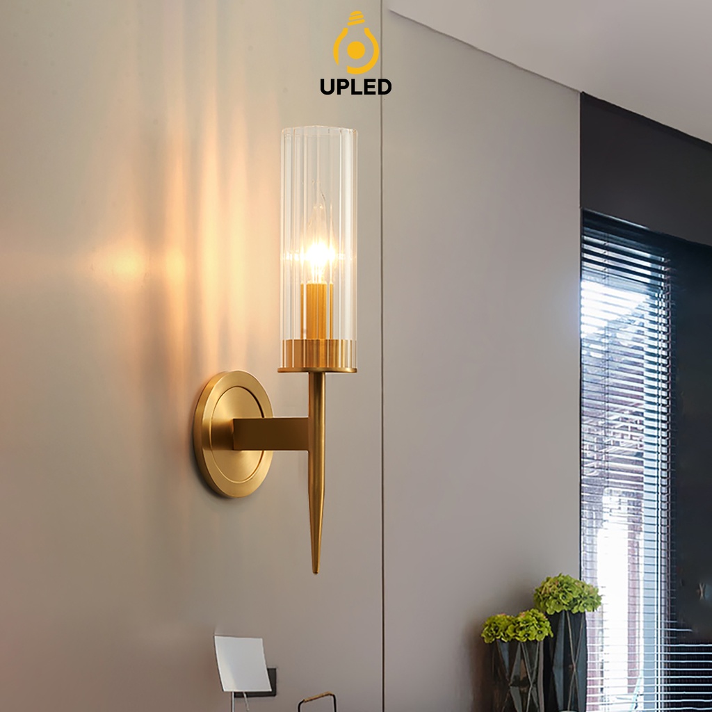 Đèn ngủ Treo Tường chao dài Upled Decor Nội Thất trong nhà mạ vàng Cao Cấp