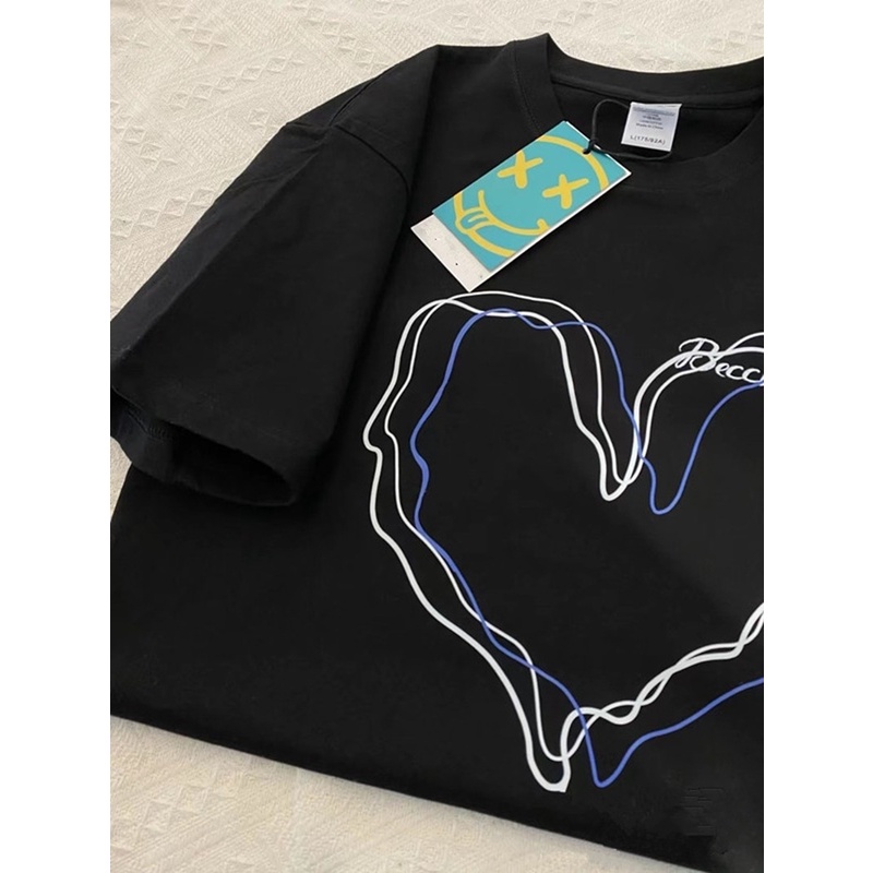 Áo Thun HIIXIIVI T-Shirt Tay Ngắn Cổ Tròn In Hình Hoàng Hôn Thời Trang Mùa Hè Phong Cách Hàn Quốc Dành Cho Nữ 2022