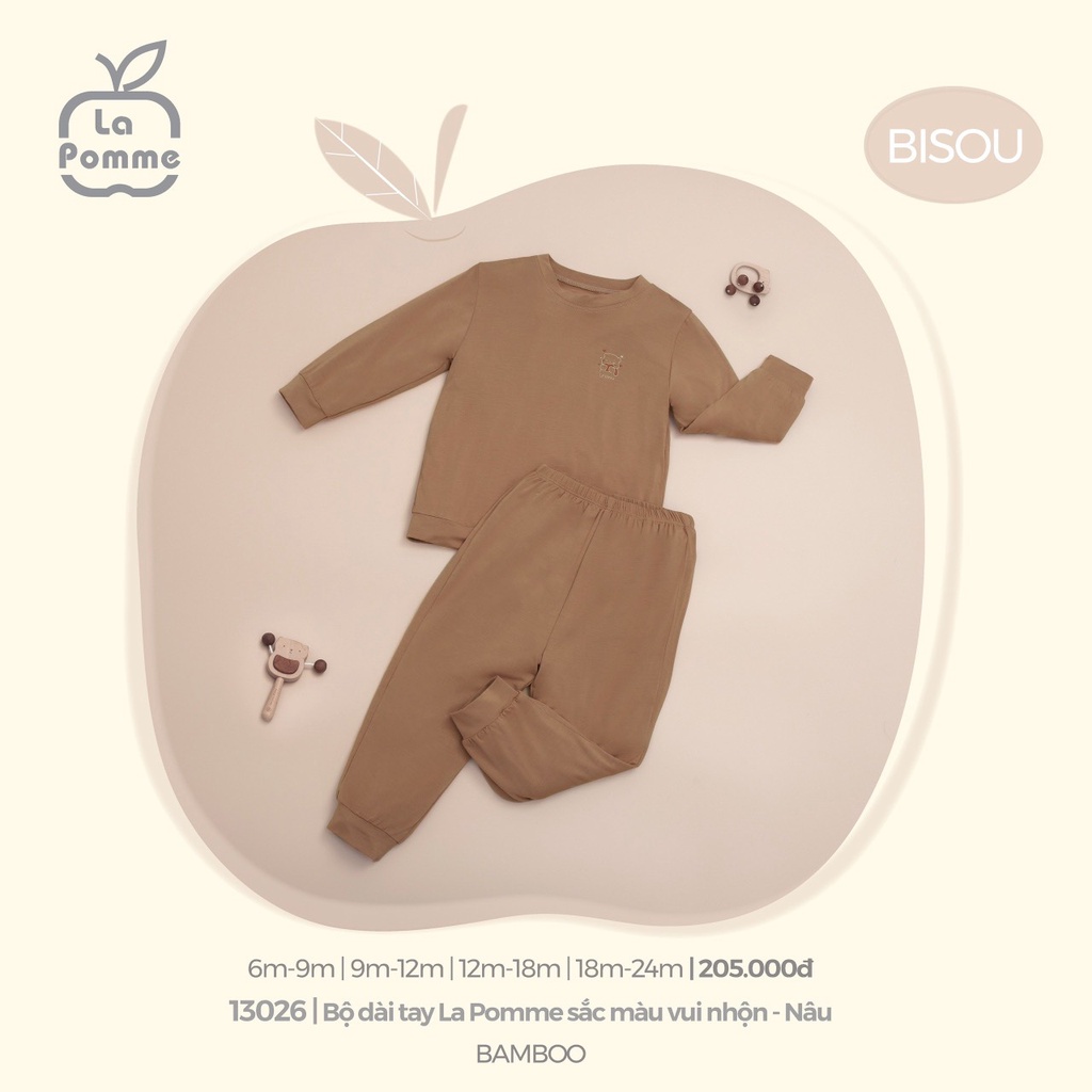 Bộ La Pomme dài tay Petit Soyeu cao cấp siêu mềm mịn mỏng nhẹ mát da thấm hút tốt năng động bé trai bé gái 13019 13026