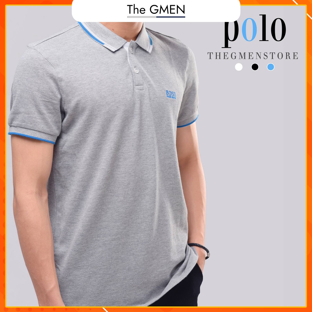 Áo Polo nam The GMEN Hugo Boss Polo chất liệu 100% cotton, kẻ viền ấn tượng