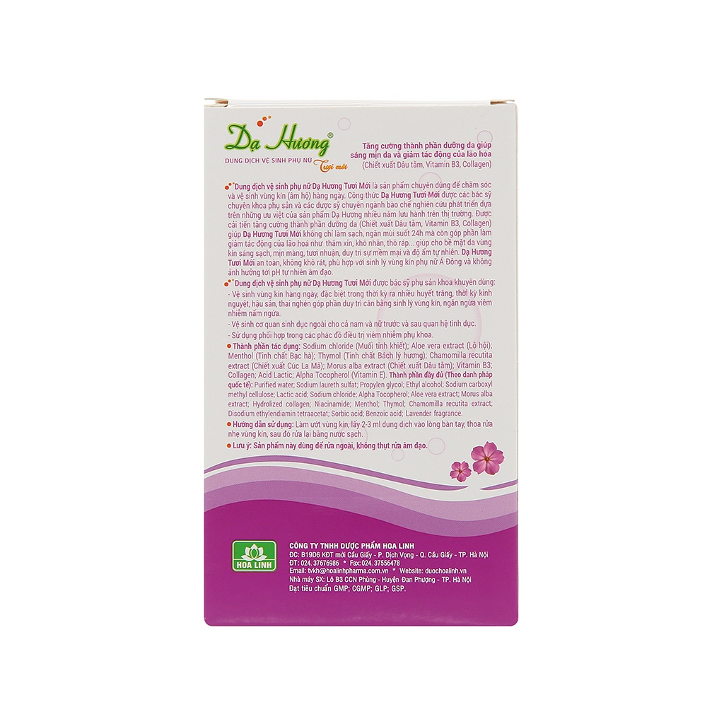 Dung Dịch Vệ Sinh Phụ Nữ Dạ Hương 100ml hương hoa Oải Hương (Lavender)