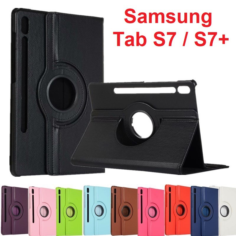 Tặng bút cảm ứng _Bao da Xoay Samsung Galaxy Tab S7 FE S7 Plus MS-T970 T975 T976B, Tab S7 MS-T870 T875 T876B