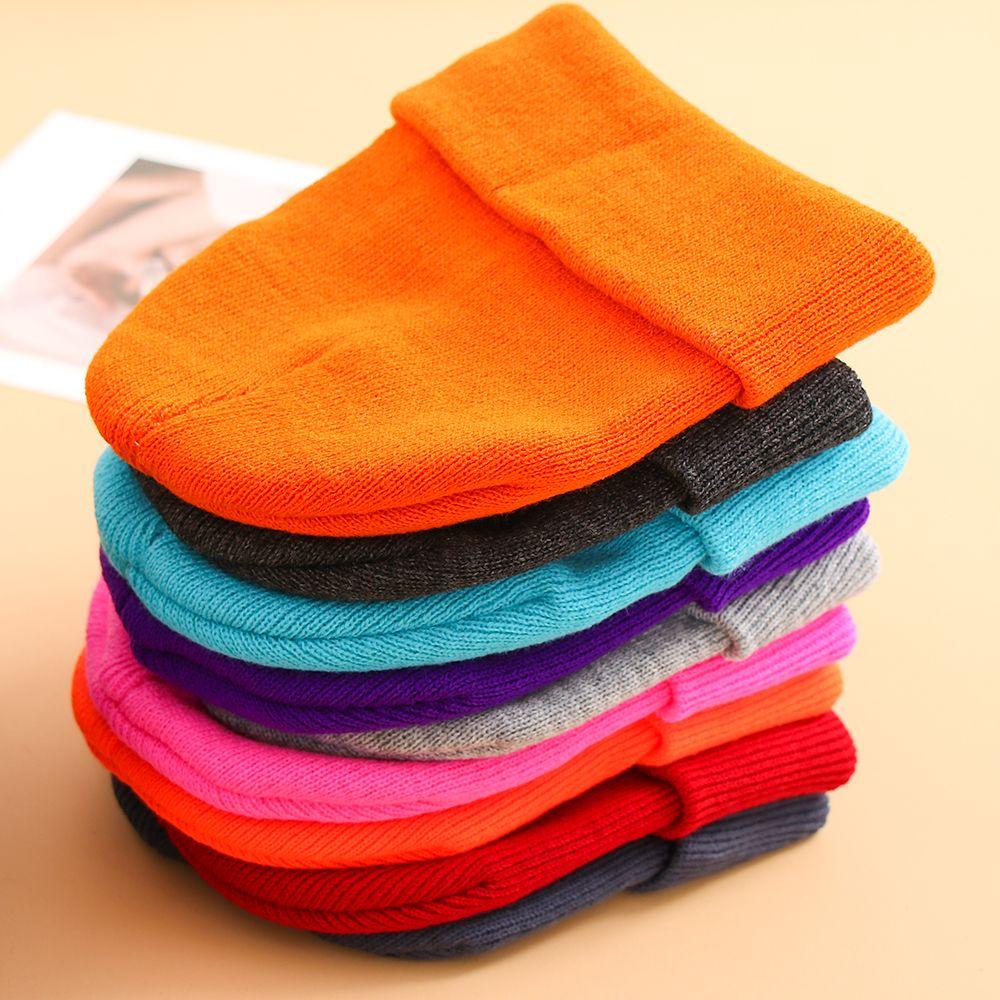 Mũ Beanie Dệt Kim Màu Trơn Dễ Thương 18 Màu Lựa Chọn