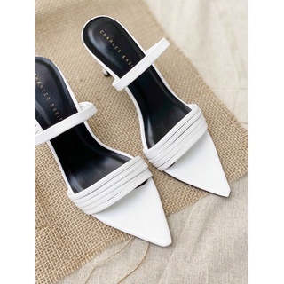 Sandal nữ cao gót mũi nhọn đen basic 7cm