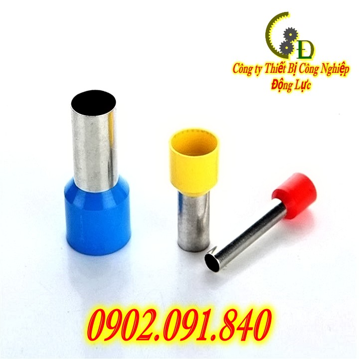 [100cái] Đầu cos pin rỗng đơn bấm dây điện 4mm 6mm, cốt kim rỗng bằng đồng, cosse (cót) nối aptomat (CB) E4009 E6012