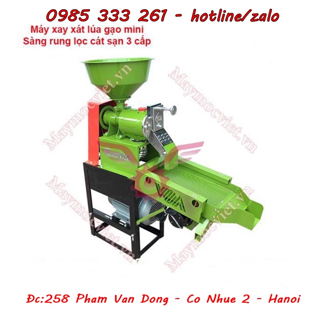 Máy xát gạo mini gắn sàng rung lọc sạn giá siêu rẻ tại Quảng Bình
