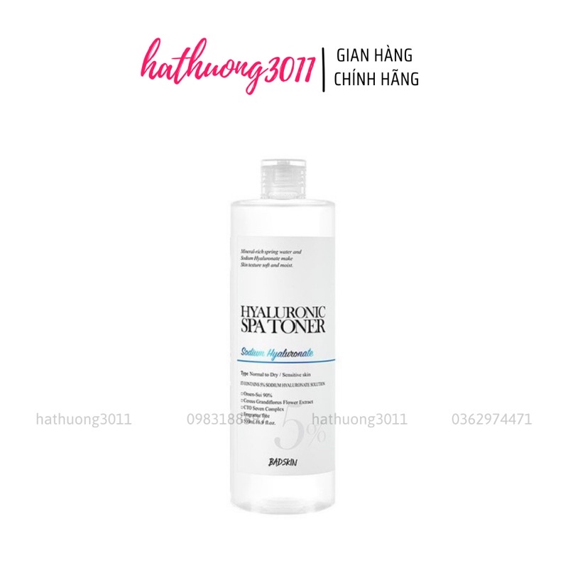 Toner BAD SKIN badskin HYALURONIC SPA TONER Siêu Cấp Nước