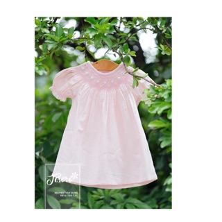 Váy Smock hồng ngọt ngào tay cộc