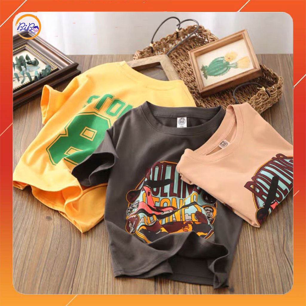 Áo Thun Bé Trai Bé Gái Xuất Xịn, Áo Phông Bé Trai Bé Gái Chất Cotton Siêu Mát Size 8-24Kg BiBo Store