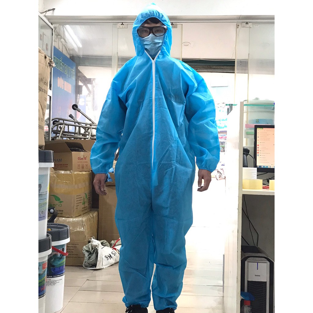 BỘ QUẦN ÁO PHÒNG DỊCH, BẢO HỘ LAO ĐỘNG SET 7 MÓN cấp độ 2