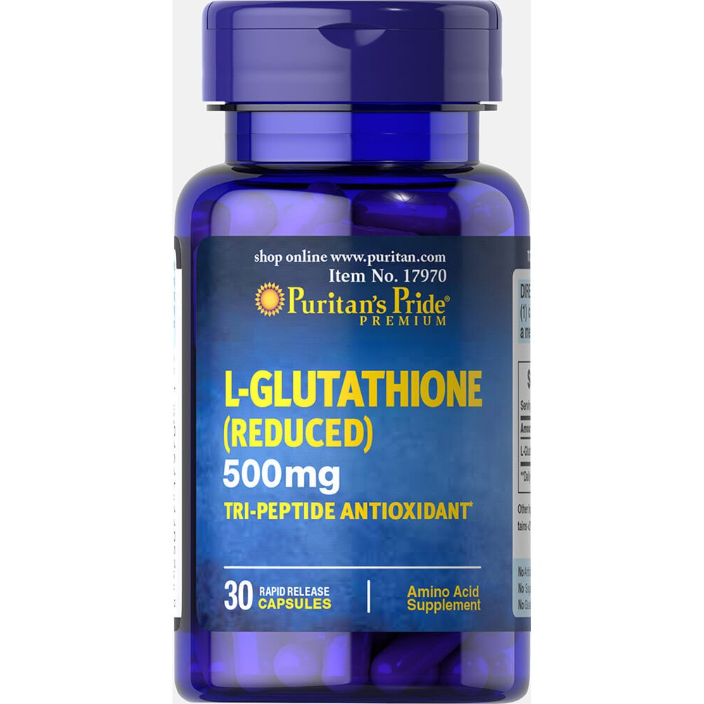 Puritan's Pride Viên Hỗ Trợ Làm Trắng Da, Thải Độc L- Glutathione (Reduced) 500mg 30viên