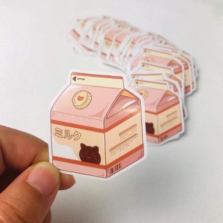 set 2 sticker hộp sữa mèo