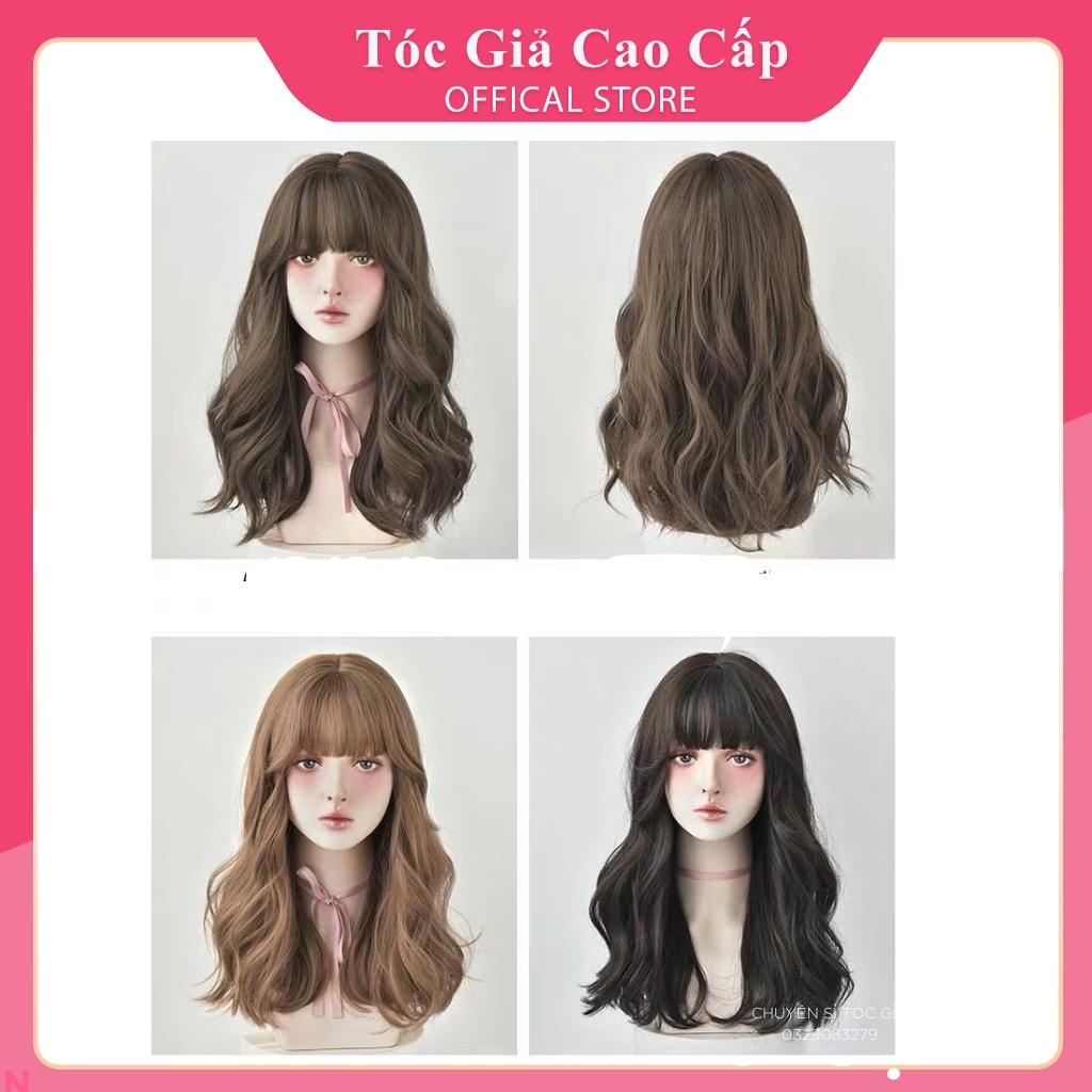 Tóc giả nữ Nguyên đầu xoăn 45cm kèm lưới tóc - hình thật tại shop, BHT0304